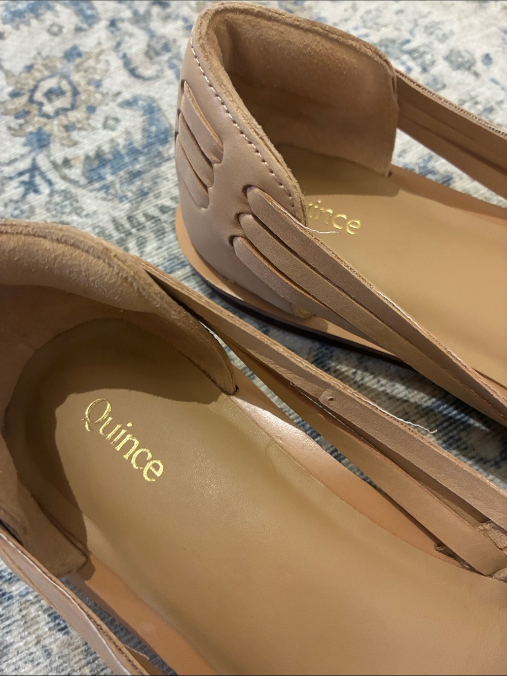 Quince Tan Woven Leather Flats - Women's Casual Slip-Ons - women’s size 7 - Picture 2 of 8